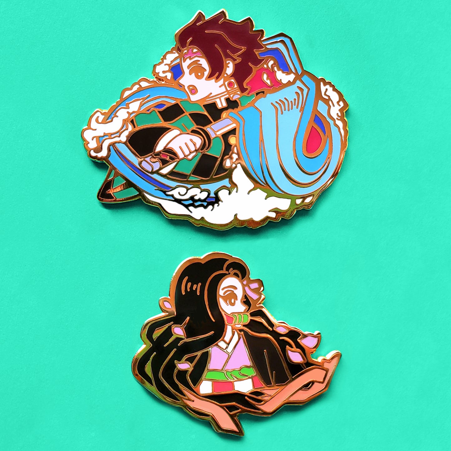 Nezuko and Tanjiro Enamel Pins